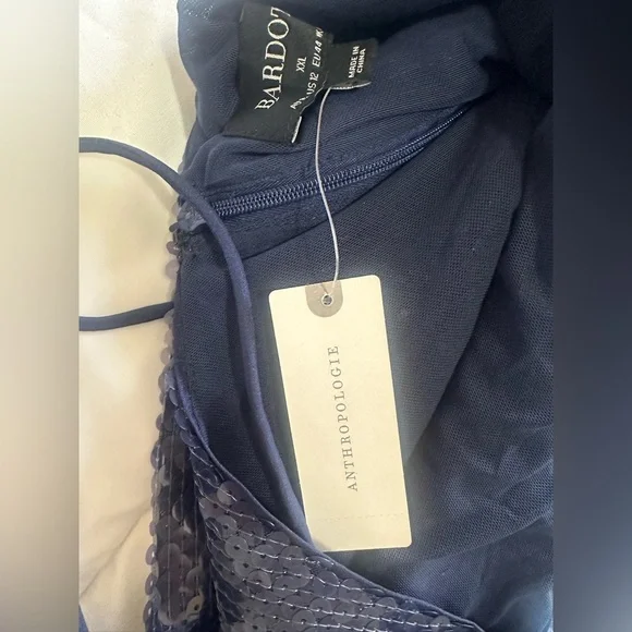 Anthropologie Navy Sequin Dress - Picture 5 of 8